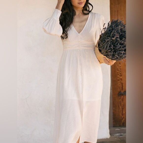 By the River Gabriella dress long billowy sleeves midi length romantic - Picture 2 of 16